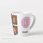 4 foto initiële naam zwart roze latte mok (Rechterhoek)