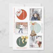 4 foto-inklage retro modern kerstfeest feestdagenkaart (Voorkant)