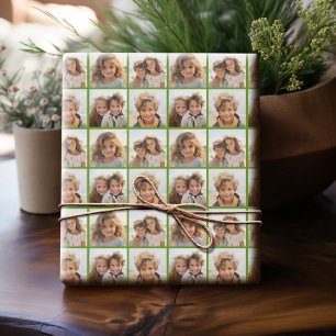 4 Foto Instagram Collage met Holiday Joy Green Cadeaupapier
