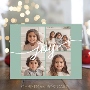 4 Foto Instagram Collage met Joy - Mint Feestdagenkaart