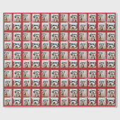 4 Foto Instagram Collage met Kerstvreugde Rood Cadeaupapier (Vlak)
