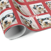 4 Foto Instagram Collage met Kerstvreugde Rood Cadeaupapier (Rol Hoek)
