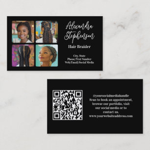 4 Foto Instagram Haarvlechter Stylist QR Code Visitekaartje