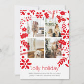 4 Foto Jolly Holiday Nordic Bloem Kerst Kaart (Voorkant)