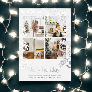 4 Foto Jolly Holiday Nordic Flower Christmas Folie Feestdagenkaart