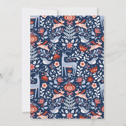 4 Foto Jolly Holiday Nordic Pattern Kerst Kaart (Achterkant)