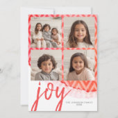 4 Foto Joy Merry Waterverf Red Feestdagenkaart (Voorkant)