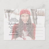 4 Foto Kardinaal Rode Afstudeerfeest Uitnodiging (Achterkant)