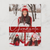 4 Foto Kardinaal Rode Afstudeerfeest Uitnodiging (Voorkant)