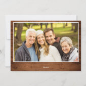 4 FOTO Kerst Rustiek Bruin Hout Groet Boho Feestdagenkaart (Achterkant)