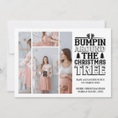 4 Foto Kerstboom Zwangerschapsaankondiging Feestdagenkaart (Voorkant)