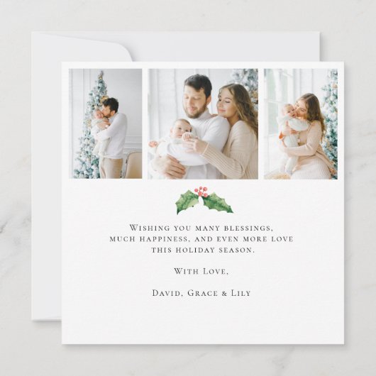 4 Foto kerstfeestdag met collage Kaart (Achterkant)