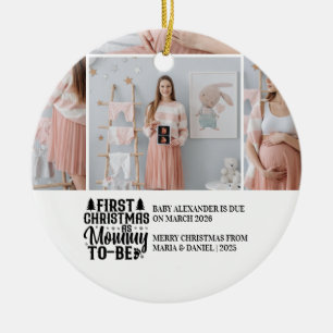 4 Foto Kerstmis Zwangere Mama Keramisch Ornament