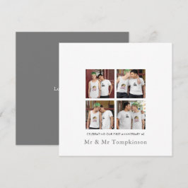 4 foto LGBT Gay Love Husband Eerste Jubileum Kaart