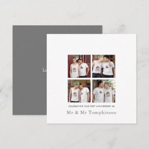 4 foto LGBT Gay Love Husband Eerste Jubileum Kaart