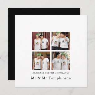 4 foto LGBT Love Husband 1st Jubileum zwart Kaart