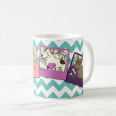 4 foto-lijst collage met randen & chevron bckgd koffiemok (Voorkant rechts)