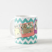 4 foto-lijst collage met randen & chevron bckgd koffiemok (Voorkant links)