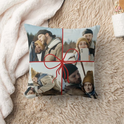 4 Foto Lint Kerst Nieuwgetrouwden Modern Kussen (Deken)