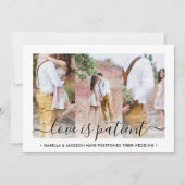 4 Foto Love is Patient Wedding Postponement Save The Date (Voorkant)