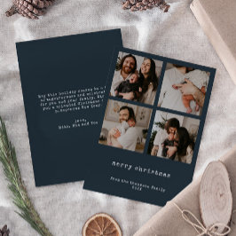 4 Foto Merry Christmas Dark Azure Holiday Kaart