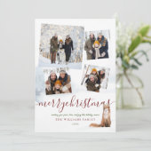 4 Foto Merry KerstWinter Fox Feestdagenkaart (Staand voorkant)