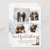 4 Foto Merry KerstWinter Fox Feestdagenkaart (Voorkant / Achterkant)