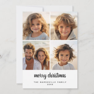 4 Foto Minimaal Kerstmis zwart wit Feestdagenkaart