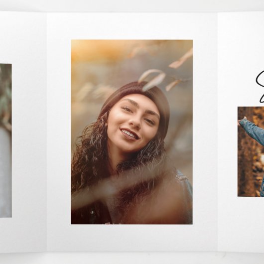 4 Foto minimale drieledige Afstuderen Kaart (Binnenkant midden)