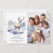 4 FOTO Minimalistische Elegante Herten Kerstmis Feestdagenkaart (Voorkant)