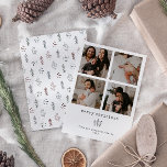 4 foto minimalistische vrolijke kerstvakantie Kaar Feestdagenkaart<br><div class="desc">Met dit schone en eenvoudige ontwerp kunt u vier favoriete vakantiefoto's laten zien. Met een modern minimalistisch Typewriter-script, straalt deze aangepaste fotokaart een eenvoudige, stijlvolle charme uit. Personaliseer het om een unieke groet te maken die glimlachen naar je geliefden zal brengen dit feestelijke seizoen. Vervang het plaatsaanduidingsprogramma door uw eigen...</div>