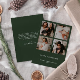 4 foto minimalistische vrolijke kerstvakantie Kaar Feestdagenkaart