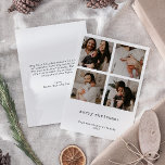 4 foto minimalistische vrolijke kerstvakantie Kaar Feestdagenkaart<br><div class="desc">Met dit schone en eenvoudige ontwerp kunt u vier favoriete vakantiefoto's laten zien. Met een modern minimalistisch Typewriter-script, straalt deze aangepaste fotokaart een eenvoudige, stijlvolle charme uit. Personaliseer het om een unieke groet te maken die glimlachen naar je geliefden zal brengen dit feestelijke seizoen. Vervang het plaatsaanduidingsprogramma door uw eigen...</div>