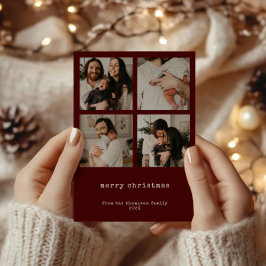 4 foto minimalistische vrolijke kerstvakantie Kaar Feestdagenkaart