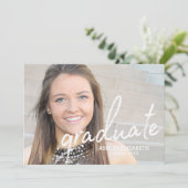 4 Foto Modern Afstudeerfoto Aankondiging (Staand voorkant)