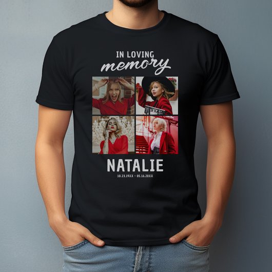 4 Foto Modern Herdenkings T-Shirt – Ter nagedachte