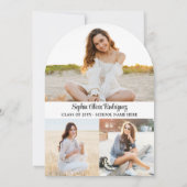 4 Foto Modern Script Overlay Afstudeerfeest Kaart (Achterkant)