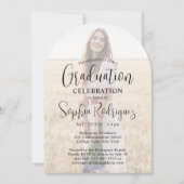 4 Foto Modern Script Overlay Afstudeerfeest Kaart (Voorkant)