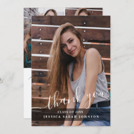 4 Foto Modern Simple Minimalist Afstuderen Bedankkaart