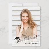 4 Foto Modern Simple Minimalist Afstuderen Bedankkaart (Voorkant)