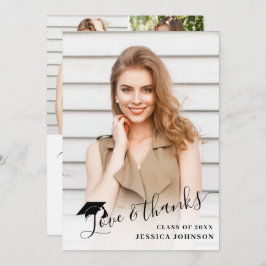 4 Foto Modern Simple Minimalist Afstuderen Bedankkaart