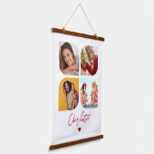 4 Foto Modern Trendy Simple Personated Name Hangend Wandkleed (Gebogen)
