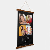 4 Foto Modern Trendy Simple Personated Name Hangend Wandkleed (Gebogen)