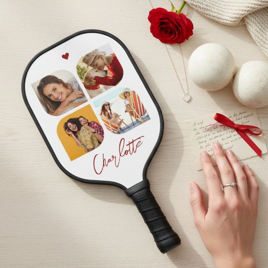 4 Foto Modern Trendy Simple Personated Name Pickleball Paddle
