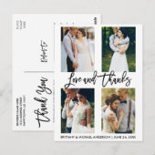 4 Foto Moderne Borstel Script Huwelijk Liefde Beda Briefkaart (Voorkant / Achterkant)