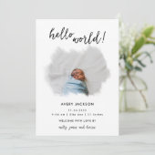 4 Foto Moderne Eenvoudige geboorteaankondigingen Kaart (Staand voorkant)