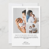 4 Foto Moderne Eenvoudige geboorteaankondigingen Kaart (Achterkant)