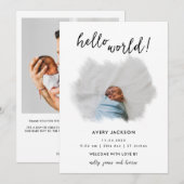 4 Foto Moderne Eenvoudige geboorteaankondigingen Kaart (Voorkant / Achterkant)