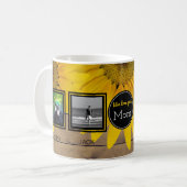 4 Foto Moederdag collage mam Rustic Sunflower Koffiemok (Voorkant links)