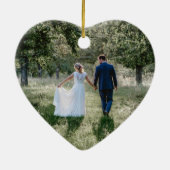 4 Foto: Mr & Mrs. 1st Kerstmis. Keramisch Ornament (Achterkant)